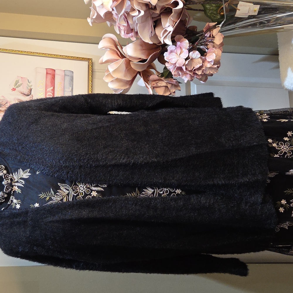 Loft 1X  Chic Black Women's Cardigan  Kimono Style Sleeve Box2